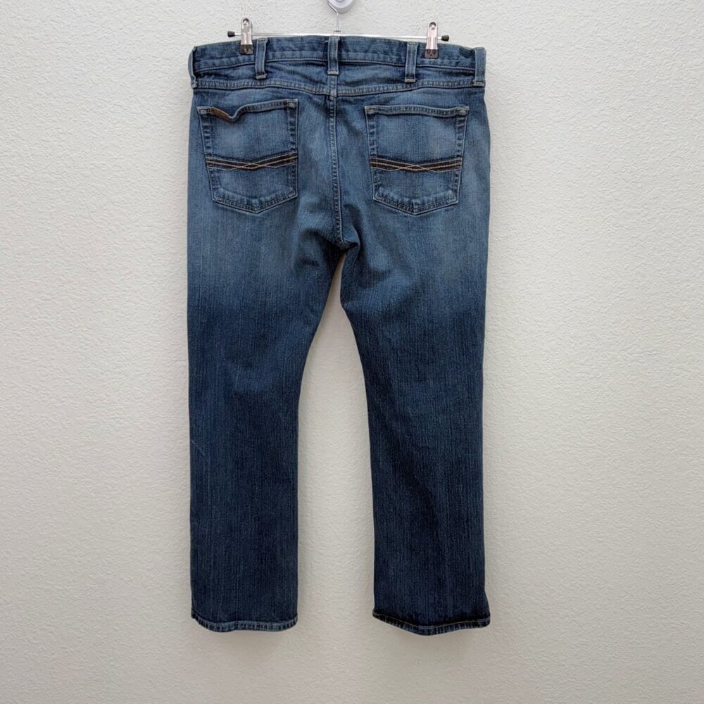 Ariat Legacy M7 Slim Fit Straight Leg Distressed Denim Blue Jeans Mens sz 38x30 - Picture 7 of 7